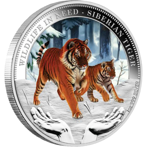 Tuvalu 2011 Wildlife in Need Orangutang $1 Pure Silver Dollar Proof with Color