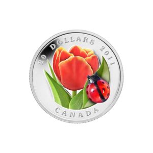 Kanada 2011 - 20$ Murano Glass - Tulip with Venetian Glass Ladybug - 1 oz. Silver Proof Coin