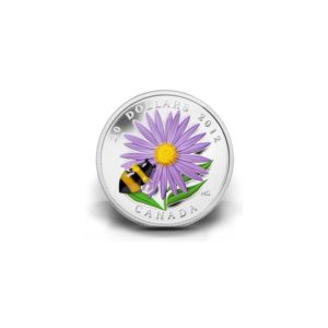Kanada 2012 - 20$ Murano Glass - Aster with Venetian Bumble Bee - 1 oz. Silver Proof Coin