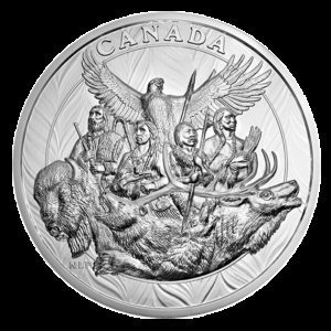 Kanada 2014 - 500$ Kanadyjskie Zabytki Pomnik Weteranów Aborygeni - 5 Kilo Srebra