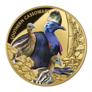 Niue 2016 - 100$ Zagrożone i Wymarłe Gatunki Kazuar Hełmiasty - 1oz Gold Proof Coin