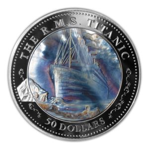 Fiji 2012 - 50$ Titanic Stulecie Katastrofy z Masy Perłowej - 5 Uncji Srebrna Moneta