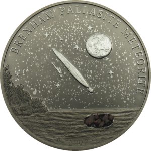 Cook Islands 2007 - 5$ Meteoryt Brenham - Srebrna Moneta