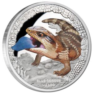 Tuvalu 2015 - 1$ Niezwykłe Gady Australii Scynk Olbrzymi - 1 Uncja Srebrna Moneta