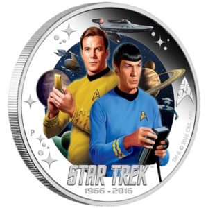 Tuvalu 2016 - 1$ Star Trek Kapitan James T. Kirk and Spock - 1 Uncja Srebrna Moneta