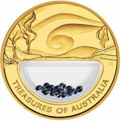 Australia 2007 - 100$ Skarby Australii Szafiry - 1 Uncja Złota Moneta