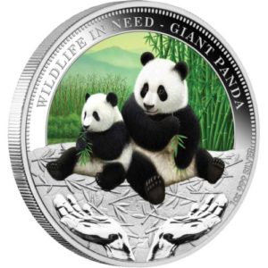 Tuvalu 2011 - 1$ Dzika Natura w Potrzebie Wielka Panda "1" - 1 Uncja Srebrna Moneta