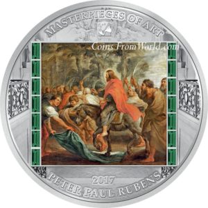 Cook Islands 2017 - 20$ Masterpieces of Art Wjazd Jezusa do Jerozolimy Peter Paul Rubens - 3 oz. Srebrna Moneta