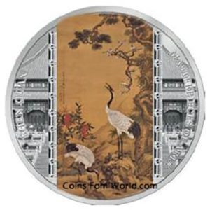 Cook Islands 2017 - 20$ Masterpieces Of Art Shen Quan Żurawie - 3 Uncje Srebrna Moneta