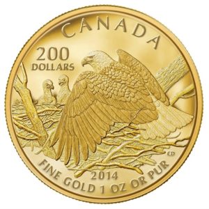Kanada 2014 - 200$ Bielik Amerykański Chroniący Swoje Gniazdo "1" - 1 Uncja Złota