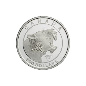 Kanada 2008 - 300$ Tygrys Szablozębny "2" - 1 Oz. Platynowa Moneta
