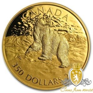 Kanada 2013 - $350 Ikony Kanadyjskiej Przyrody Niedźwiedź Polarny "1" - 35 Gramów Czystego Złota