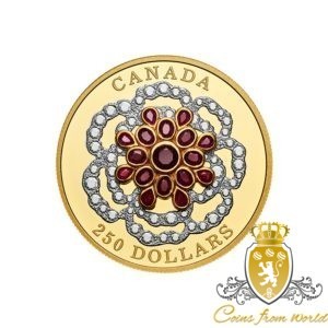 Kanada 2018 - 250$ - Klejnot Koronny z Rubinami - 2 Uncje Czystego Złota