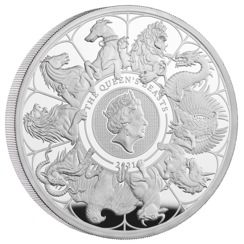 Great Britain 2021 £10 Queen’s Beasts Completer 10 oz Silver Proof Coin